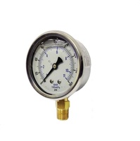 KODIAK GAUGE&lt;BR&gt;0-300PSI 1/4&quot; NPT 2 1/2&quot; DIA BOTTOM MNT LQ FILLED